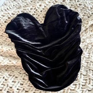 WOMENS EXPRESS VELVET BLACK CORSET TOP (SIZE S)